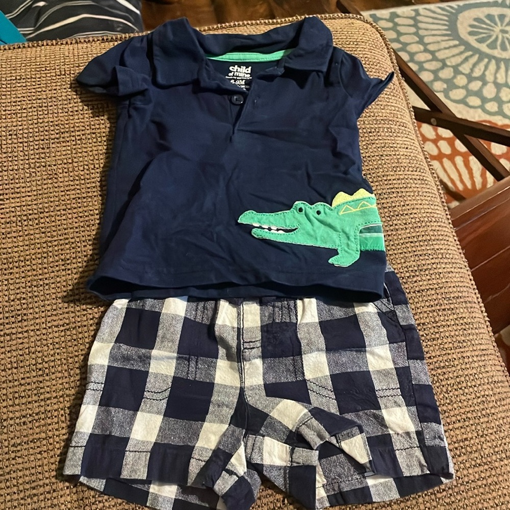 Navy blue alligator two piece set